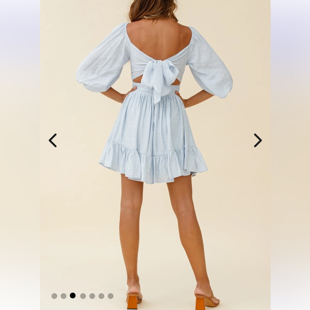 Saints and secrets Light Blue Puff Sleeve Dress - Picture 3 of 8